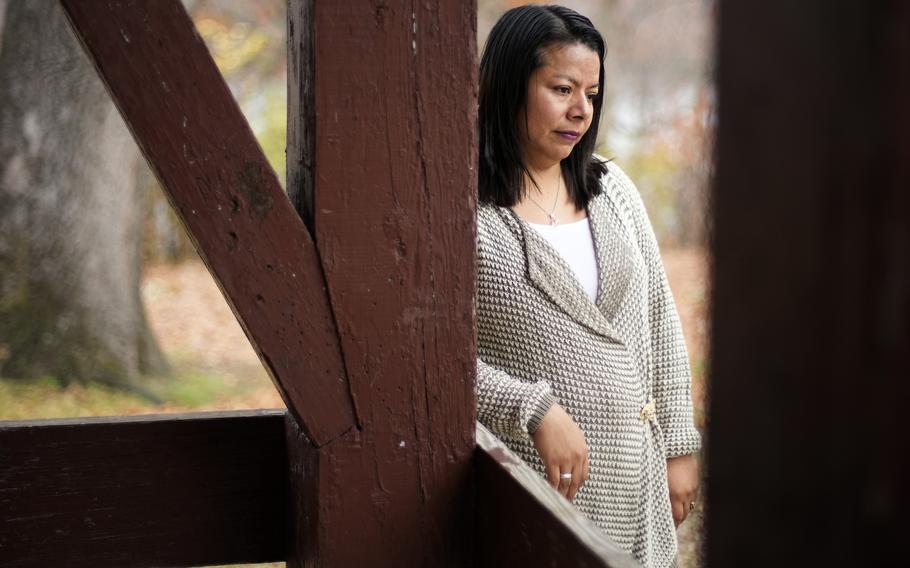 Abi Suddarth talks about the midterm election while visiting Wyandotte County Lake, Friday, Nov. 4, 2022, in Kansas City, Kan. Suddarth is still undecided how she will vote in the upcoming election, citing divisiveness among political parties and a need for the country to find common ground.