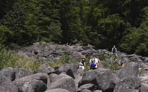 Der Odenwald in Deutschland bietet einen außergewöhnlichen Aufstieg im „Meer der Steine“.