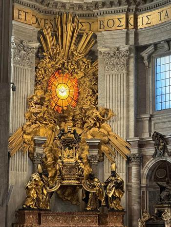 Gold sculpture in the interior St. Peter’s Basilica