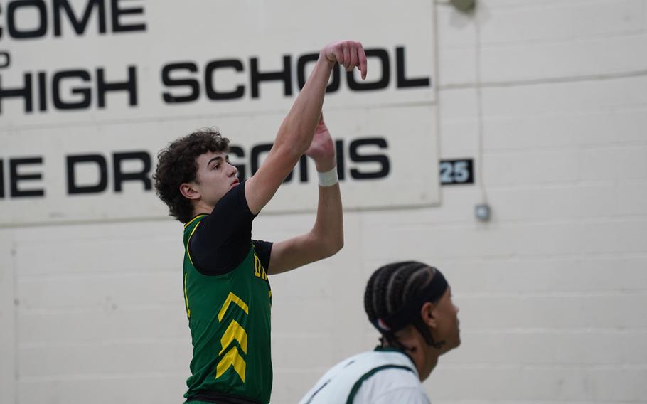 Leo Politis follows through on a shot.