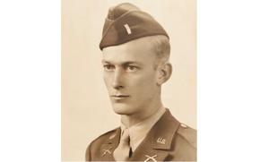 Portrait of an Army officer in a World War II-era dress uniform.