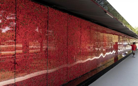 The USAA Poppy Wall of Honor on the National Mall in Washington, D.C., May 26, 2023.