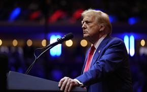 Republican presidential nominee former President Donald Trump speaks at a campaign rally at Madison Square Garden, Sunday, Oct. 27, 2024, in New York. (AP Photo/Alex Brandon)