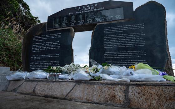 The U.S.-Japan Friendship Memorial, unveiled Nov. 29, 2024, on Yakushima Island’s Tashiro Beach, overlooks the waters where a CV-22 Osprey went down a year earlier. 