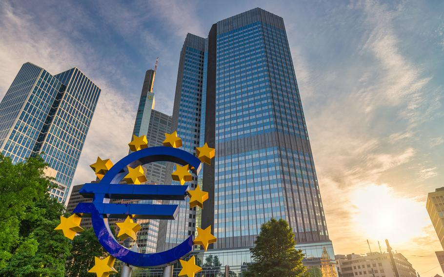 The European Central Bank in Frankfurt, Germany, welcomes visitors and offers a free 90-minute tour on weekdays.