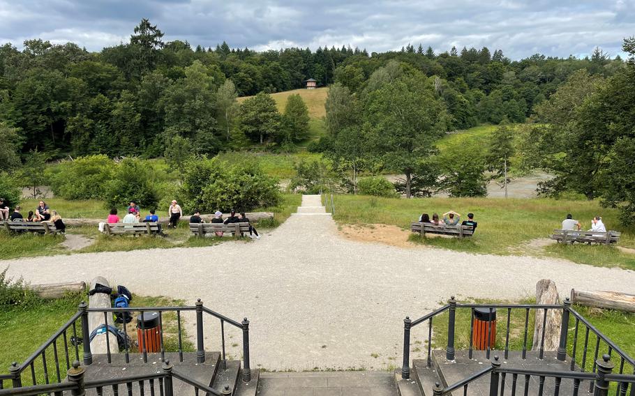 The Bärenschlössle, a restaurant along the Bärensee trails in Stuttgart, Germany, is a nice resting spot that provides pleasant views of the bucolic surroundings. 