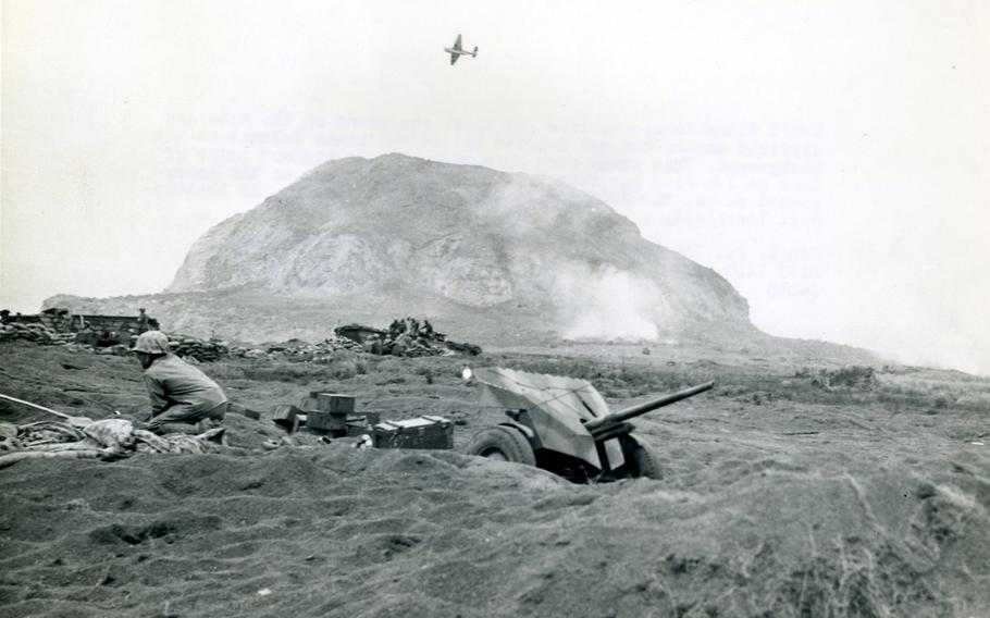 Marines on an island in the Pacific. 