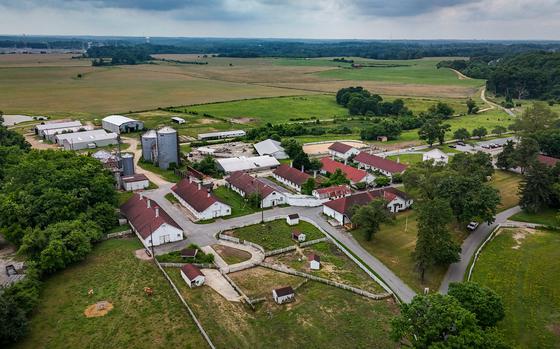 Jun 5, 2024: The Naval Academy Dairy Farm in Gambrills, an 857-acre property owned by the Navy that once provided milk to future naval officers, is currently leased to Anne Arundel County. The Navy is seeking proposals for a mixed-use energy generation project on the land. (Jerry Jackson/Staff)