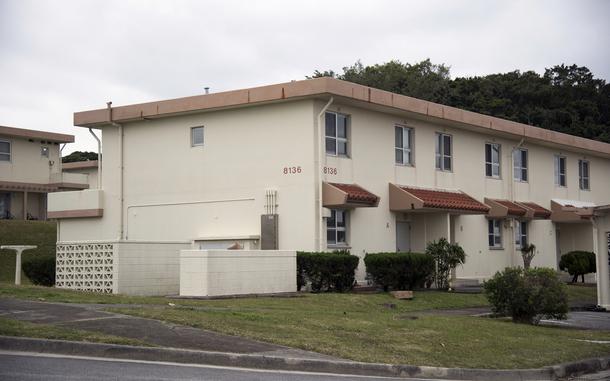 Quadplexes in the Washington Heights housing area of Kadena Air Base, Okinawa, are pictured on Feb. 3, 2025.