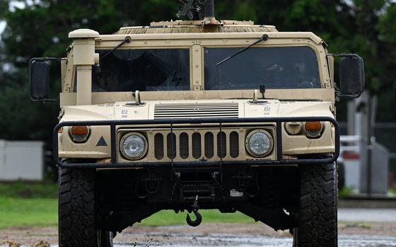 Airmen assigned to the 8th Security Forces Squadron take part in chemical, biological, radioactive, nuclear driving training at Kunsan Air Base, South Korea, July 15, 2024.