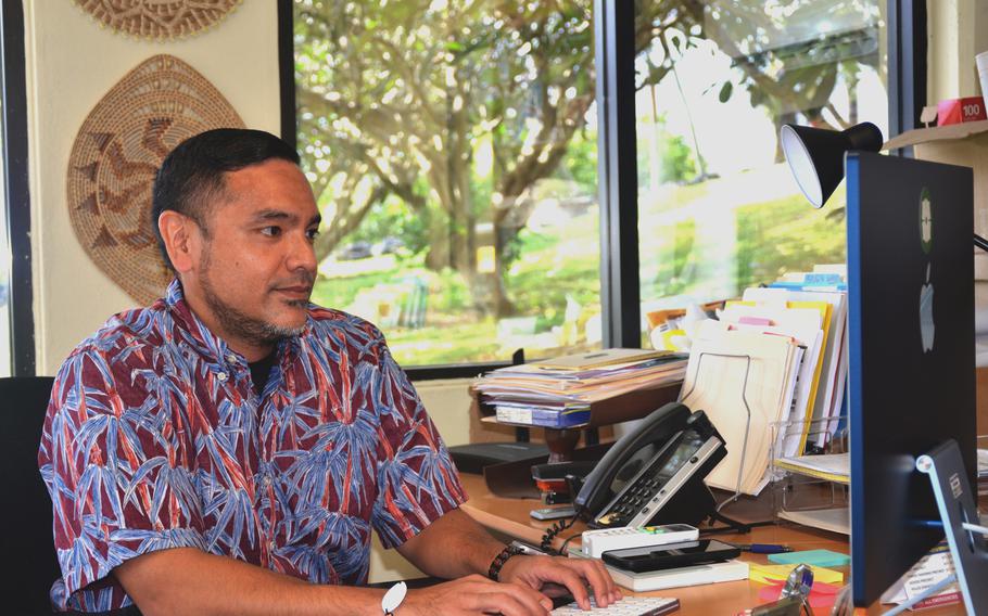 Melvin Won Pat-Borja, executive director of Guam's Commission on Decolonization, pictured here on Dec. 7, 2022, is critical of military expansion on the island. 