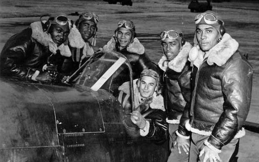 This 1943 photo shows Tuskegee pilots who were recent graduates from training with the Army Air Corps program in Alabama. Tuskegee Airmen included not only pilots but also navigators, bombardiers, support staff and all personnel who kept the planes in the air. 