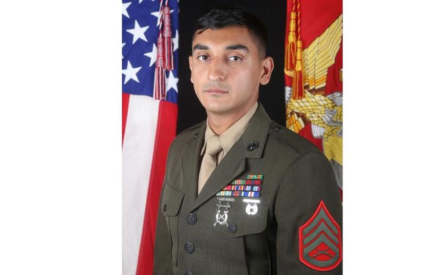 An official U.S. Marine Corps photo of Gunnery Sgt. Ehsan Jamshidi. 