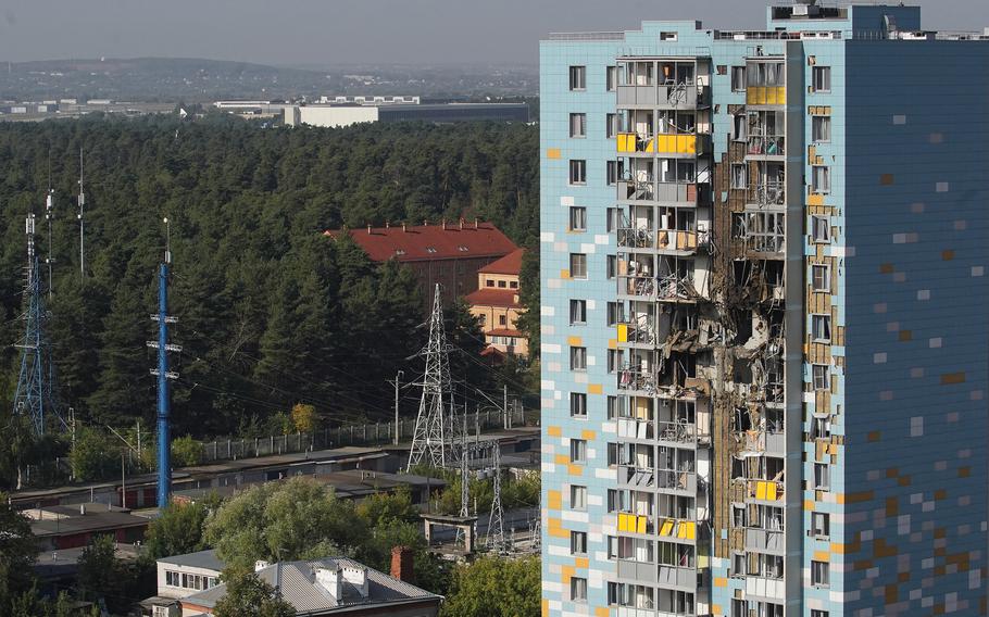 Damaged building in Moscow