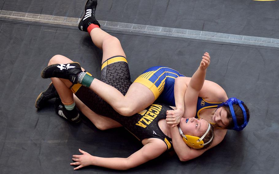 Taylor Grace Westcott goes for a pin.