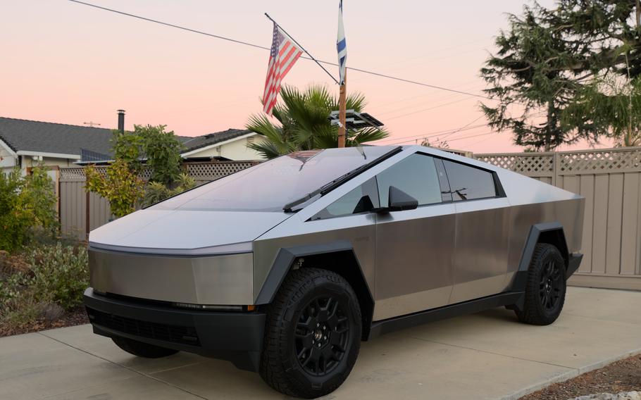 A Tesla Cybertruck.