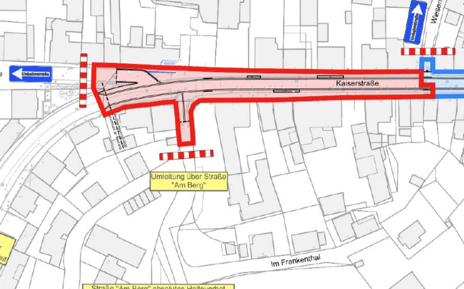 Phase one of the Kaiserstrasse renovation project, set to begin in October 2024, will close the section between Eisenbahnstrasse and Wiesenstrasse. Construction is expected to last until May 2026, with traffic diverted to alternate routes.