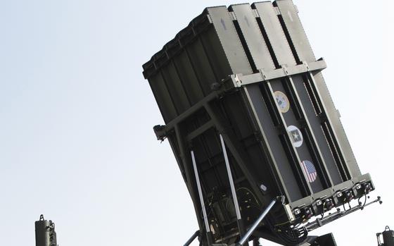 The tubes of an Israeli Iron Dome battery on display in Tel Aviv, Israel, in 2020. Israel is spending $5.2 billion from an American aid package approved by Congress last year to fortify its missile interception systems, the Israeli Defense Ministry said Jan. 16, 2025.

