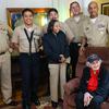 Sailors from the USS Fort Worth laugh with Navy World War II veteran Elsie Kitty Rippin after they surprised her with cake and gift for her 101st birthday on Monday, Feb. 3, 2025, in Haltom City. Rippin celebrated her 101st birthday on Jan. 31.