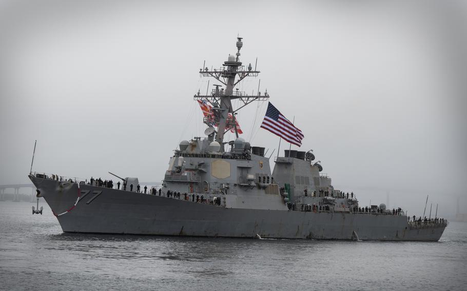 The USS O’Kane pulls into their homeport