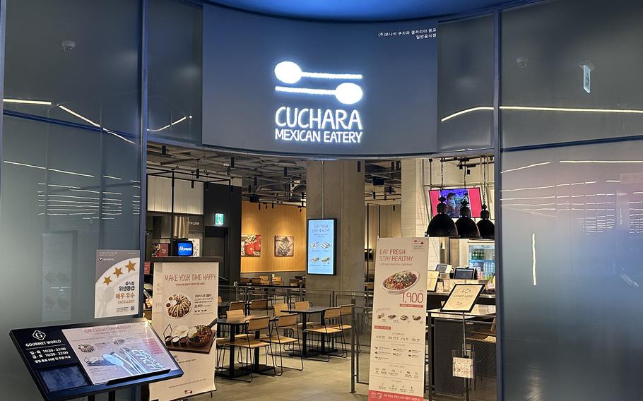 Cuchara in South Korea describes itself as “a healthy Mexican brand that cooks fresh ingredients daily” and prides itself in offering over a dozen toppings for your burrito.