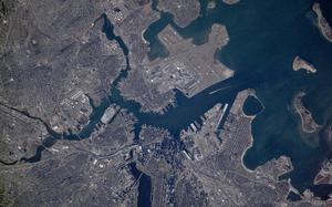 View of Logan Field in Boston Massachusetts taken by the Expedition Two crew from the International Space Station ISS Alpha.

NASA Identifier: iss002e5553