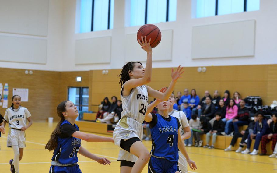 Trishauna Lewis tries to score.