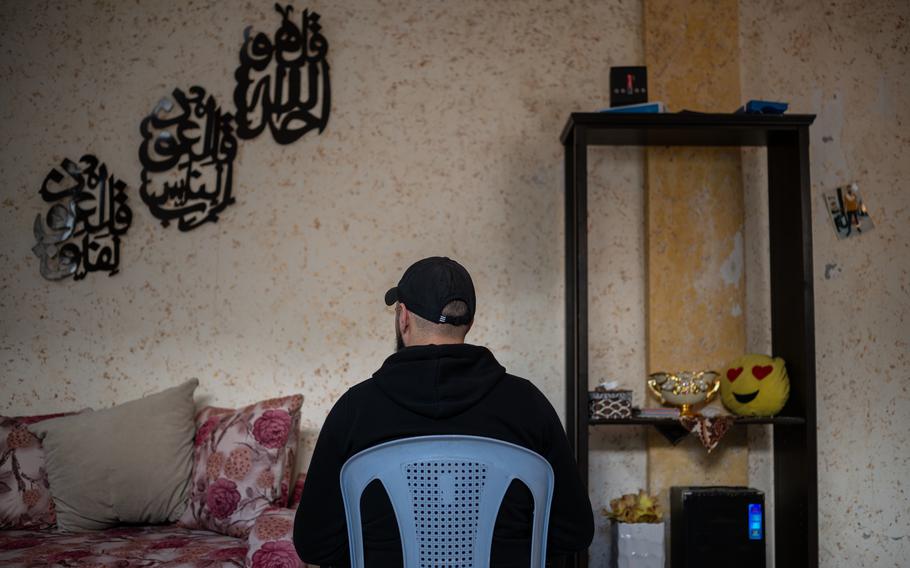 Abu Hussam at his home in the Balata refugee camp.