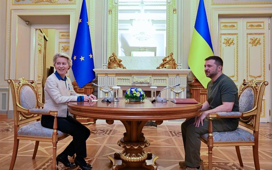 European Commission president with Ukrainian president