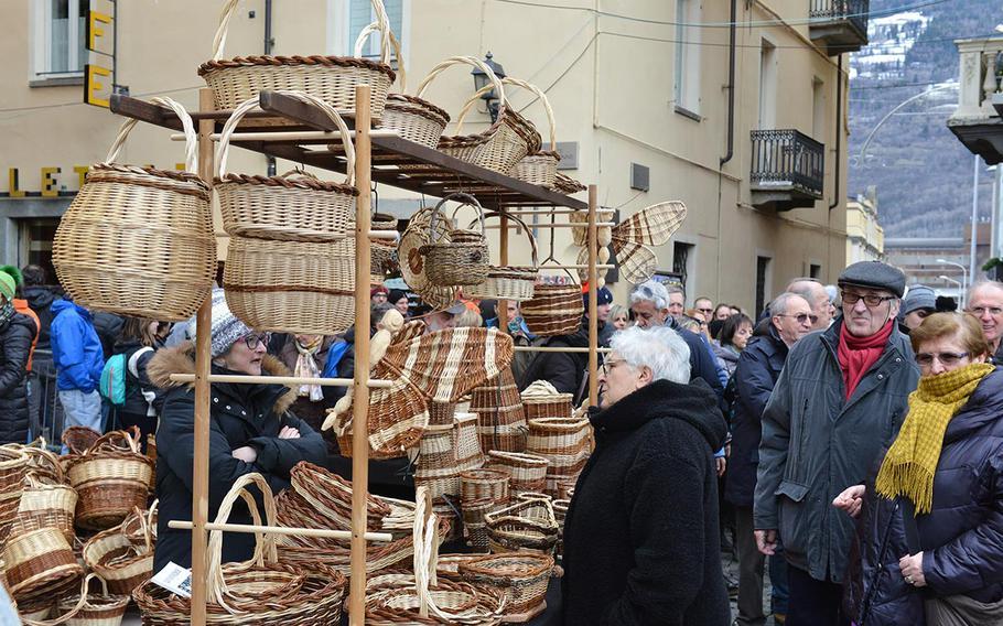 The Italian town of Aosta is the site of one of the largest and most important crafts fairs of the Alpine region.  Hundreds of local craftsmen will sell wares made from traditional materials including wood, iron, leather, lace, wicker, soapstone and wool on Jan. 30-31.