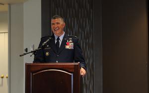 Col. Kenneth Stremmel, shown here during a speech at Wright-Patterson Air Force Base on June 30, 2023, will assume command of the National Air and Space Intelligence Center at Wright-Patterson on Friday, July 26, 2024.