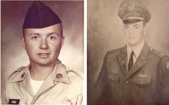 Side-by-side portraits of two Vietnam War-era soldiers in dress uniforms.