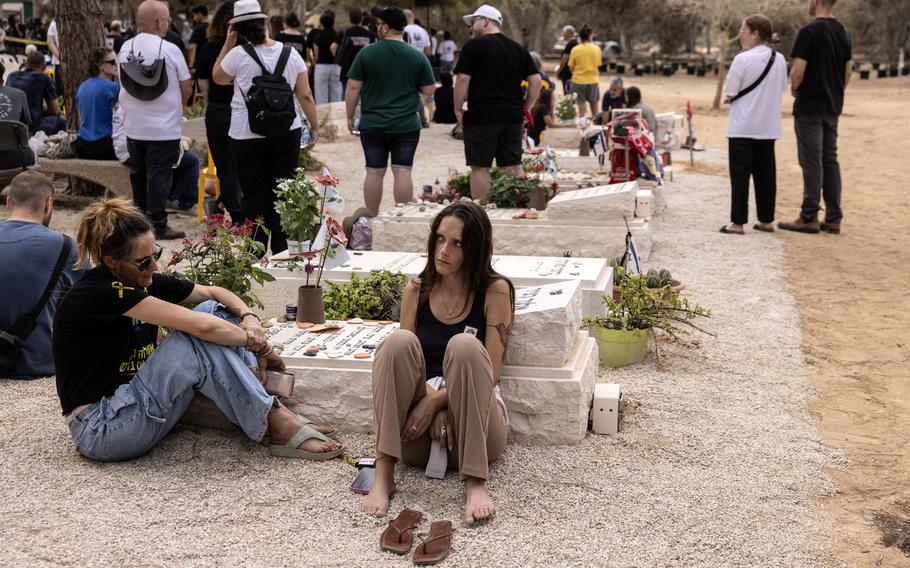 A memorial service in Kibbutz Nir Oz.