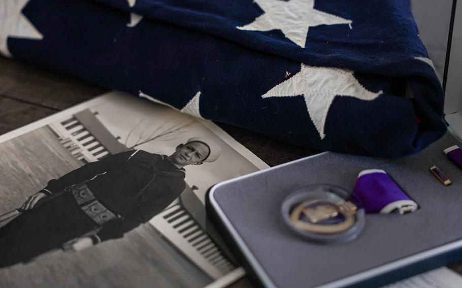 Photo of Everett Titterington’s and his Purple Heart