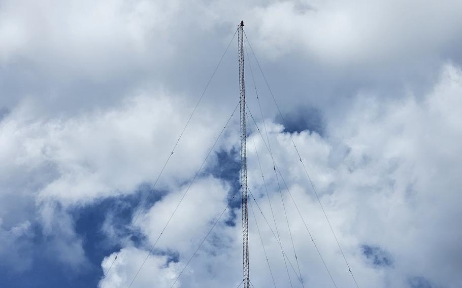 American Forces Network Okinawa’s AM radio tower on Camp Kinser, seen here July 2, 2024, is scheduled for replacement beginning in December 2024.