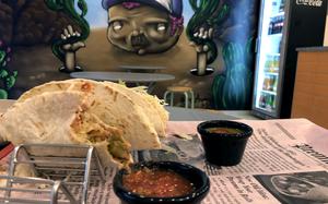 Although it's mainly a takeaway restaurant, there is a small dining area at Solecito Tex-Mex's Old Town location. The vegetarian tacos with spicy salsa verde are a favorite.