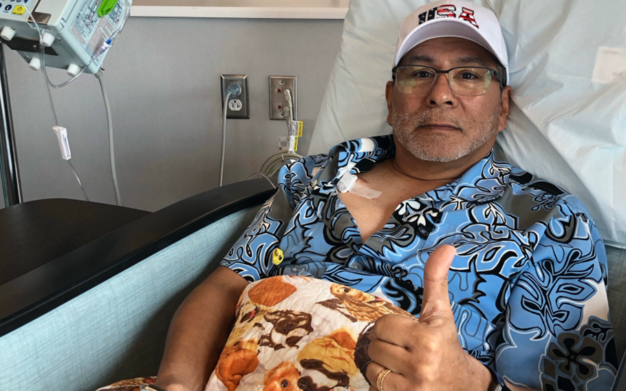 Marine veteran George Tristan was diagnosed with Stage IV Hodgkins Lymphoma in June 2023 and is currently receiving chemotherapy.