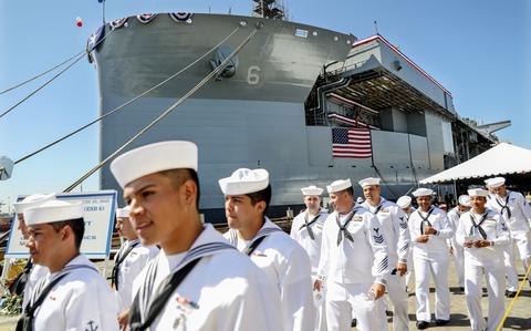 Navy christens huge ship in San Diego that bears the name of Medal of ...