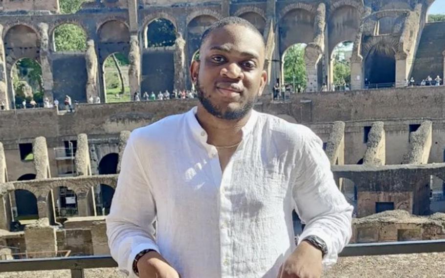 Petty Officer 1st Class Jelani Hill visits Rome.