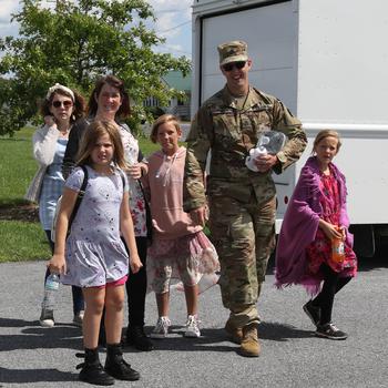 Family and friends bid farewell before Pennsylvania Army National Guard members deploy