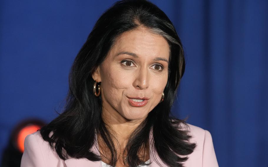 Former Democratic Rep. Tulsi Gabbard answers a question during a campaign event, Sept. 14, 2024, in Glendale, Ariz.