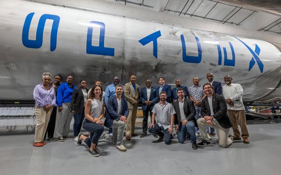 Bahamas delegates at SpaceX facilities.