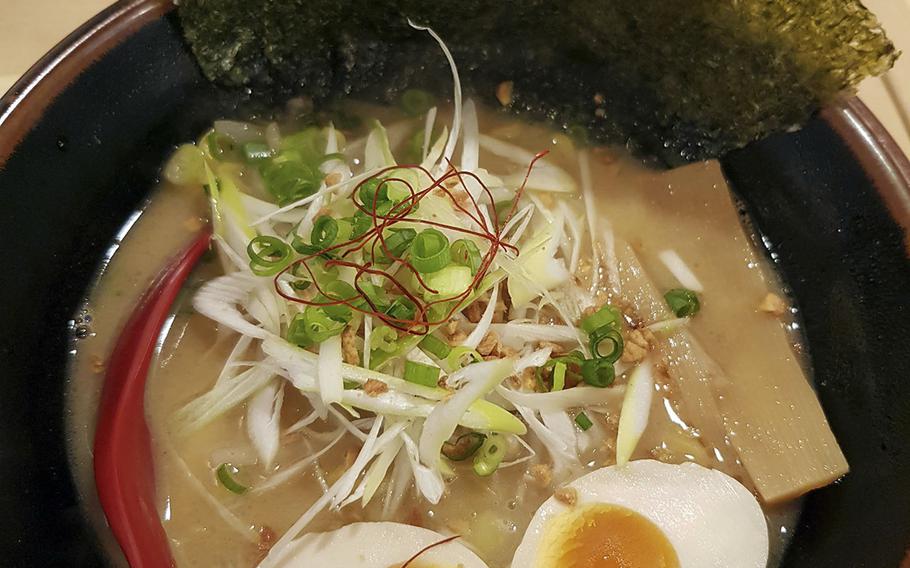 A flavorful bowl of Special Hokkaido Miso Ramen from Hokkaido Miso Asayo at Ramen Square in Tachikawa, Japan. 