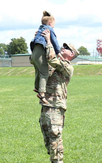 Family and friends bid farewell before Pennsylvania Army National Guard members deploy