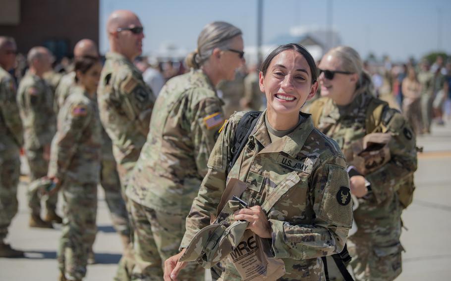 Family and friends bid farewell before Idaho Army National Guard members deploy