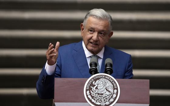 FILE - Mexican President Andres Manuel Lopez Obrador speaks during the ...