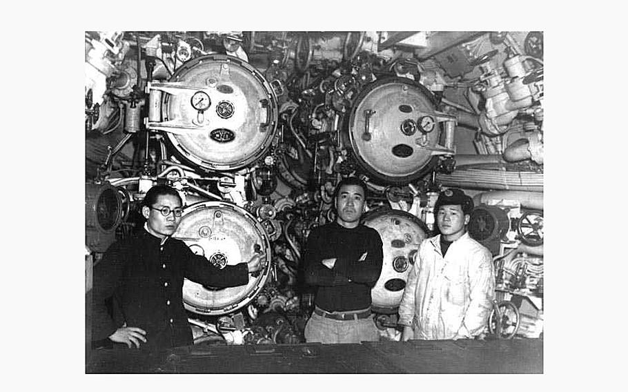 The forward torpedo room of an I.58 submarine is seen on Jan. 28, 1946 while awaiting scuttling at Sasebo, Japan. This submarine torpedoed and sank USS Indianapolis (CA-35) on July 30, 1945. 