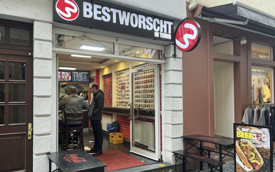 Photo of a sausage stand in Mainz, Germany