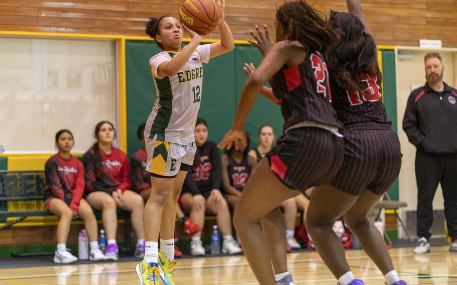 Ashlely Ayaku takes a jump shot.