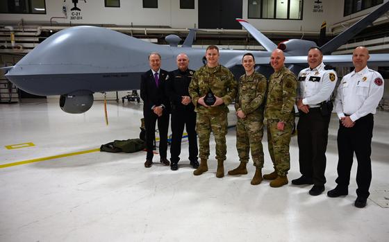 An Air Force master sergeant received an award.